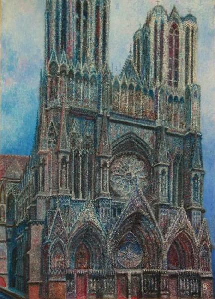 , , , , , France, ghotic, cathedral, oil, city, landscape