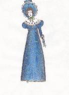 Дама в прогулочном платье 1820-ых времён Реставрации
