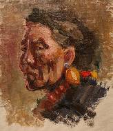 Тибетская бабушка, этюд по уроку Scott Burdick 
