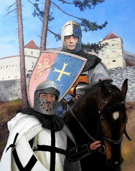 тевтонский орден, рыцарь, крепость, рышков, румыния, живопись, картина, история