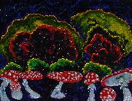 Toadstools. (Triptych - Bar forest, middle panel).