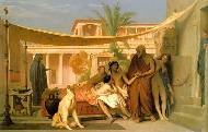 Socrates seeking Alcibiades in the house of Aspasia