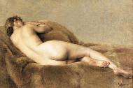 Nude reclining on fur