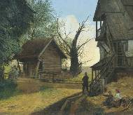 Сельский пейзаж с крестьянами. 1845