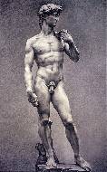 Давид. Академический рисунок со скульптуры Микеланджело. 1990