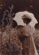 Woman with white parasol